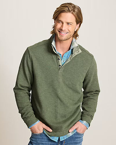 TOMMY BAHAMA CASCADE BUTTON MOCK PULLOVER - TAPENADE - Vi-Leen's Fashions