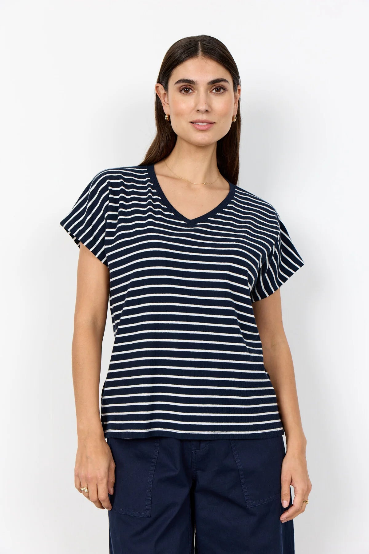 SOYACONCEPT CAIMIE T-SHIRT - NAVY STRIPE - Vi-Leen's Fashions