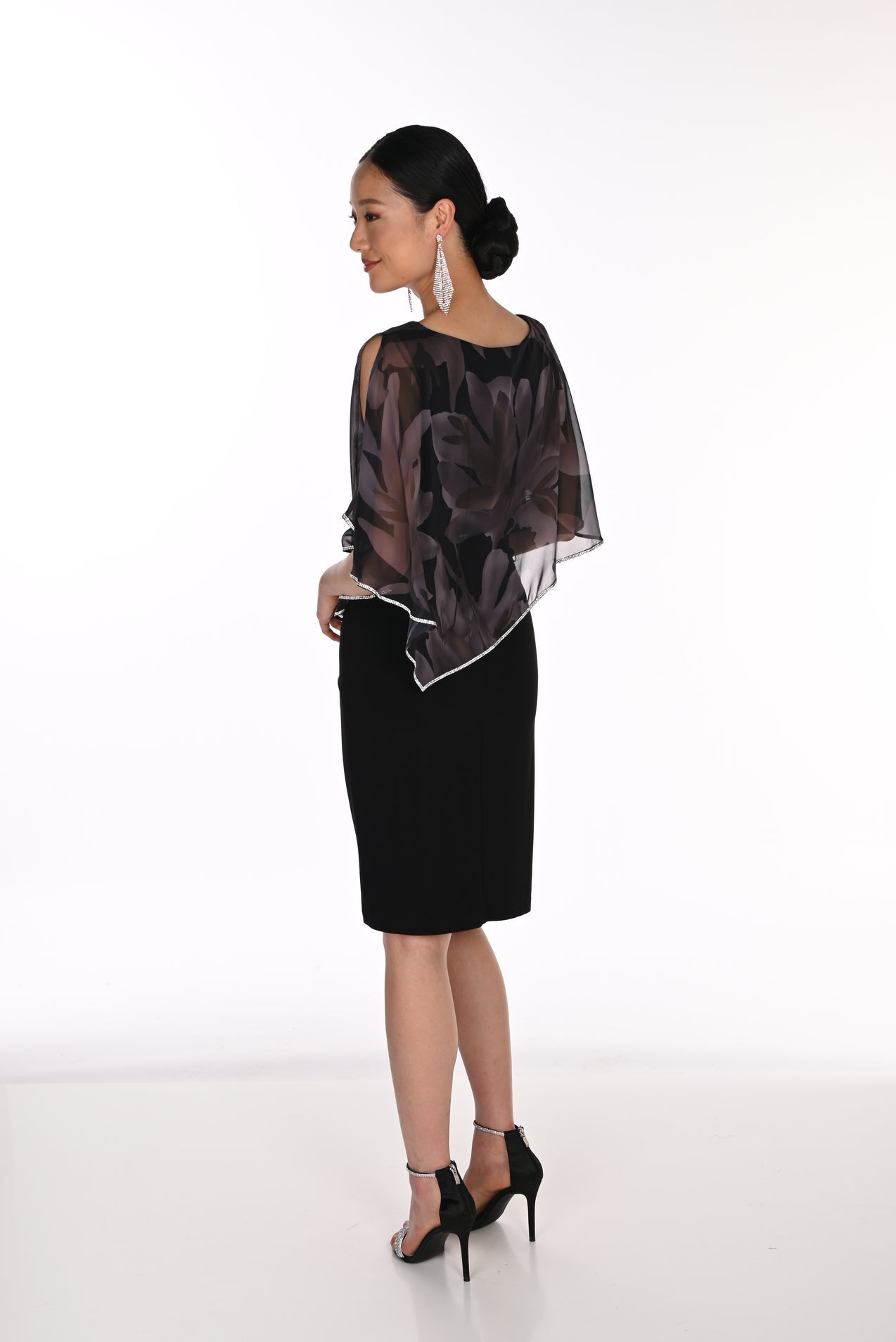 FRANK LYMAN RHINESTONE TRIM DRESS - BLACK/GREY - Vi-Leen's Fashions
