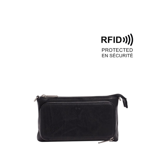 ANIKA CROSSBODY/WALLET - BLACK