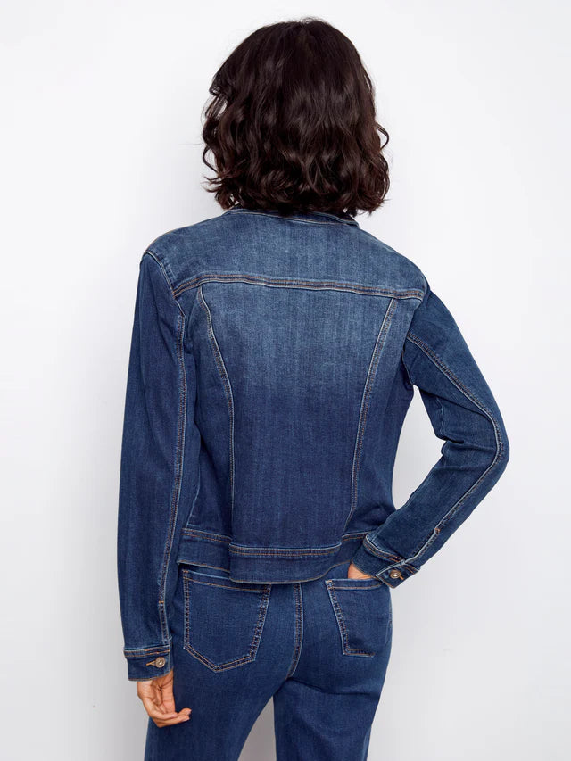 CHARLIE B STRETCH DENIM JACKET - INDIGO - Vi-Leen's Fashions