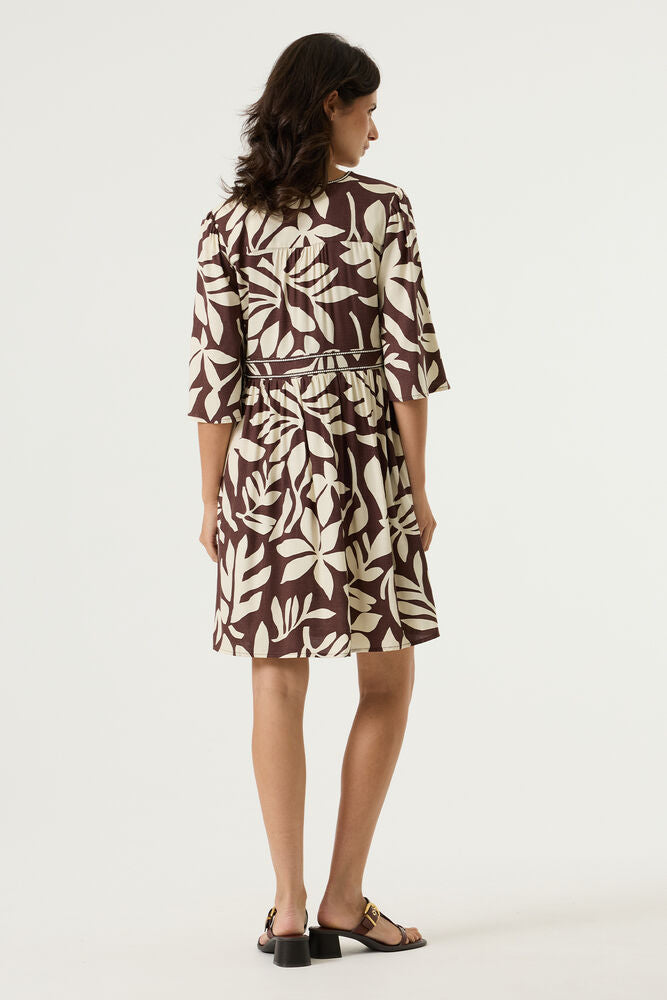 GARCIA EARTH BROWN PRINT DRESS - Vi-Leen's Fashions