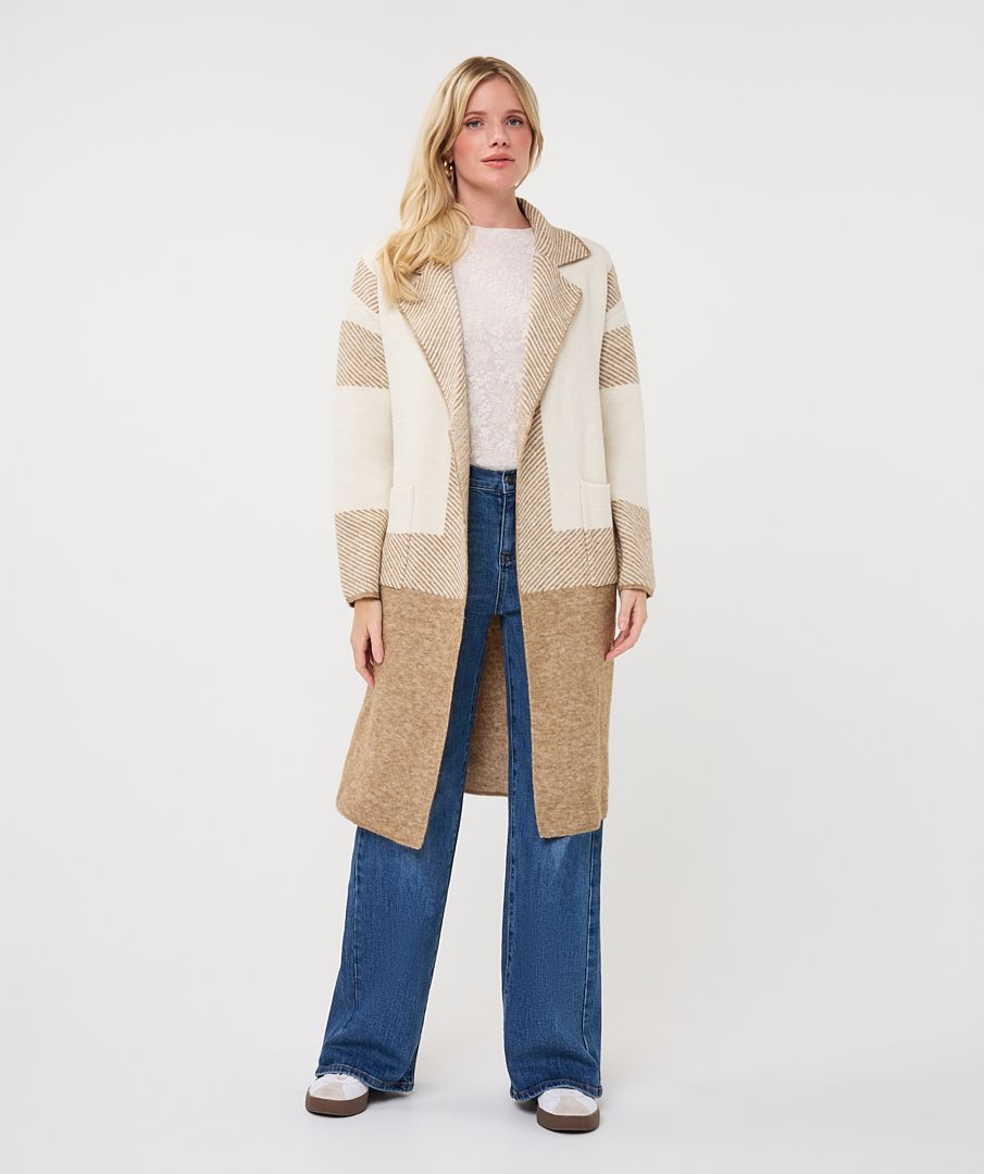 ESQUALO LONG CARDIGAN - SAND MELANGE