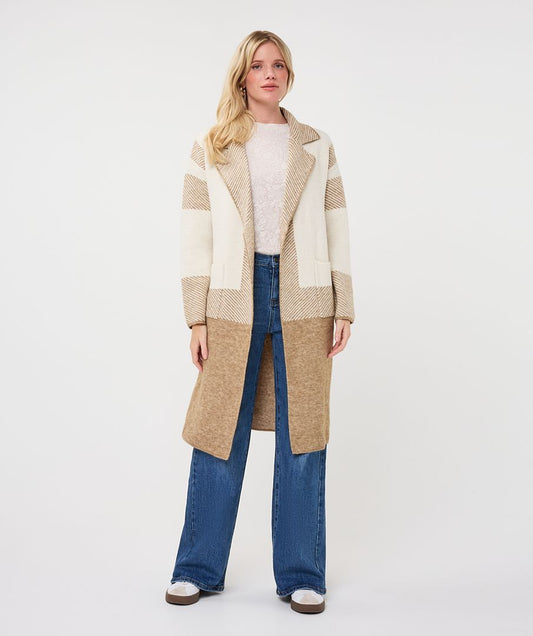 ESQUALO LONG CARDIGAN - SAND MELANGE