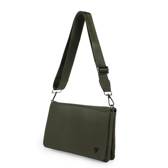 RISTON VEGAN LEATHER CROSSBODY - OLIVE