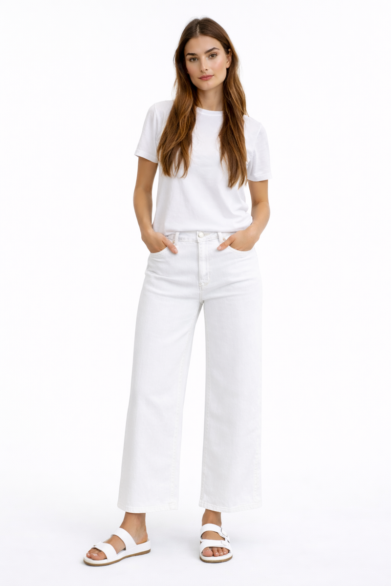 CARRELI PREMIUM KICK FLARE ANKLE JEAN - WHITE - Vi-Leen's Fashions