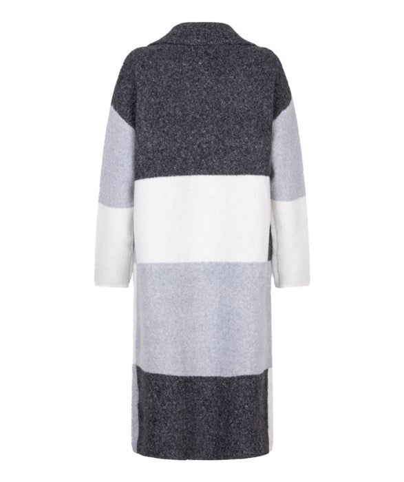 ESQUALO LONG COLORBLOCK CARDIGAN - GREY