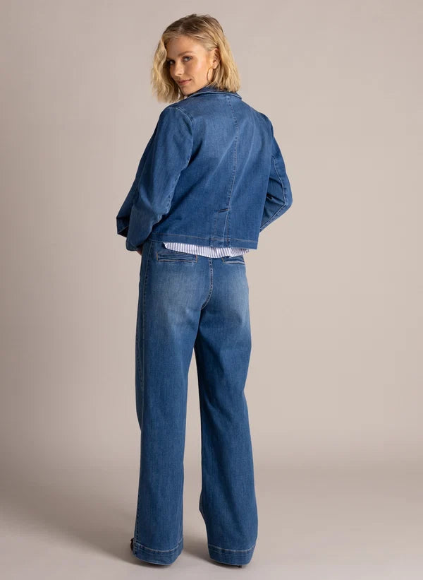 YEST SONIA DENIM JACKET - DARK STONE WASH