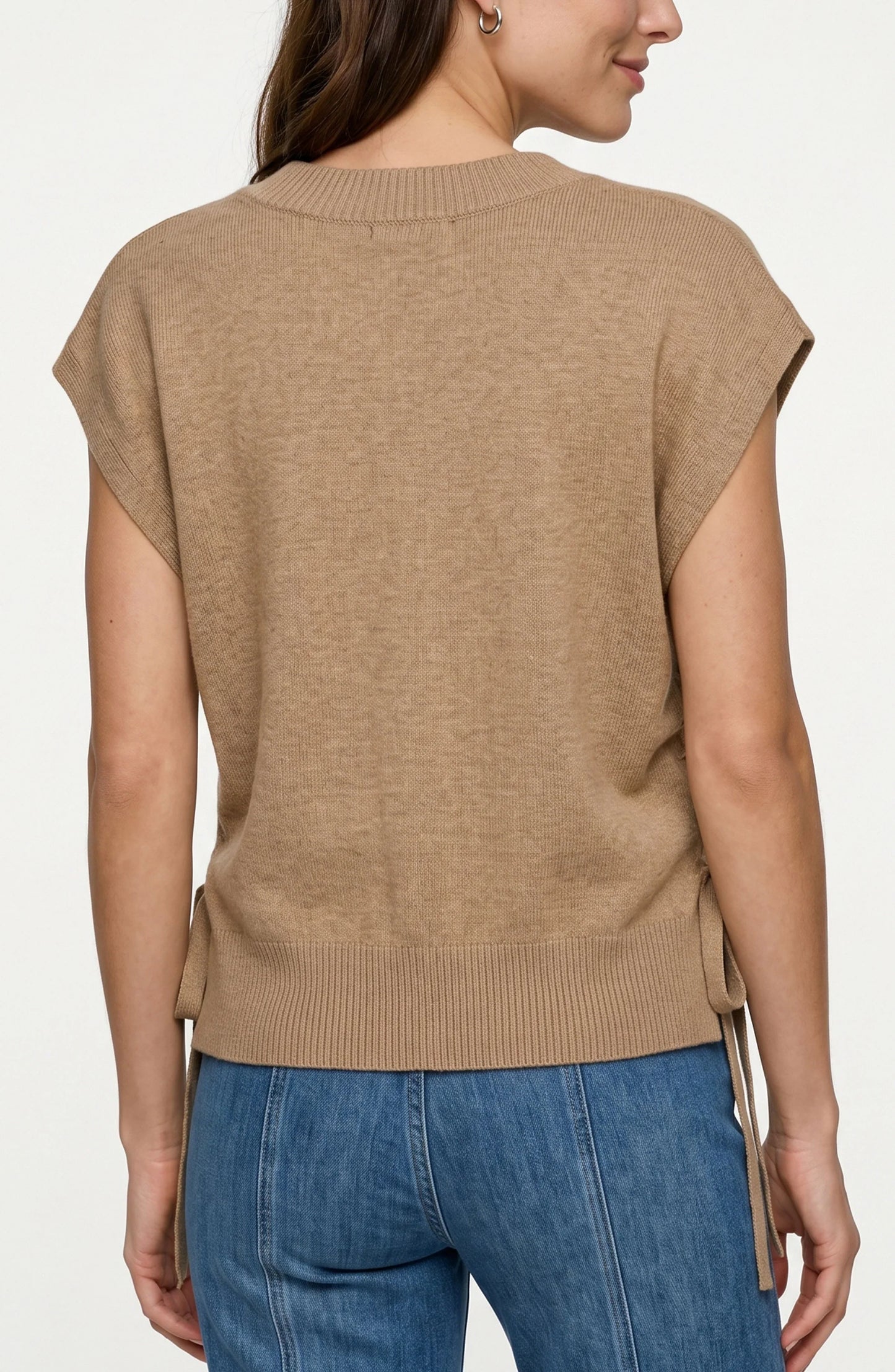 LIVERPOOL V-NECK POPOVER SWEATER VEST - HARVEST KHAKI