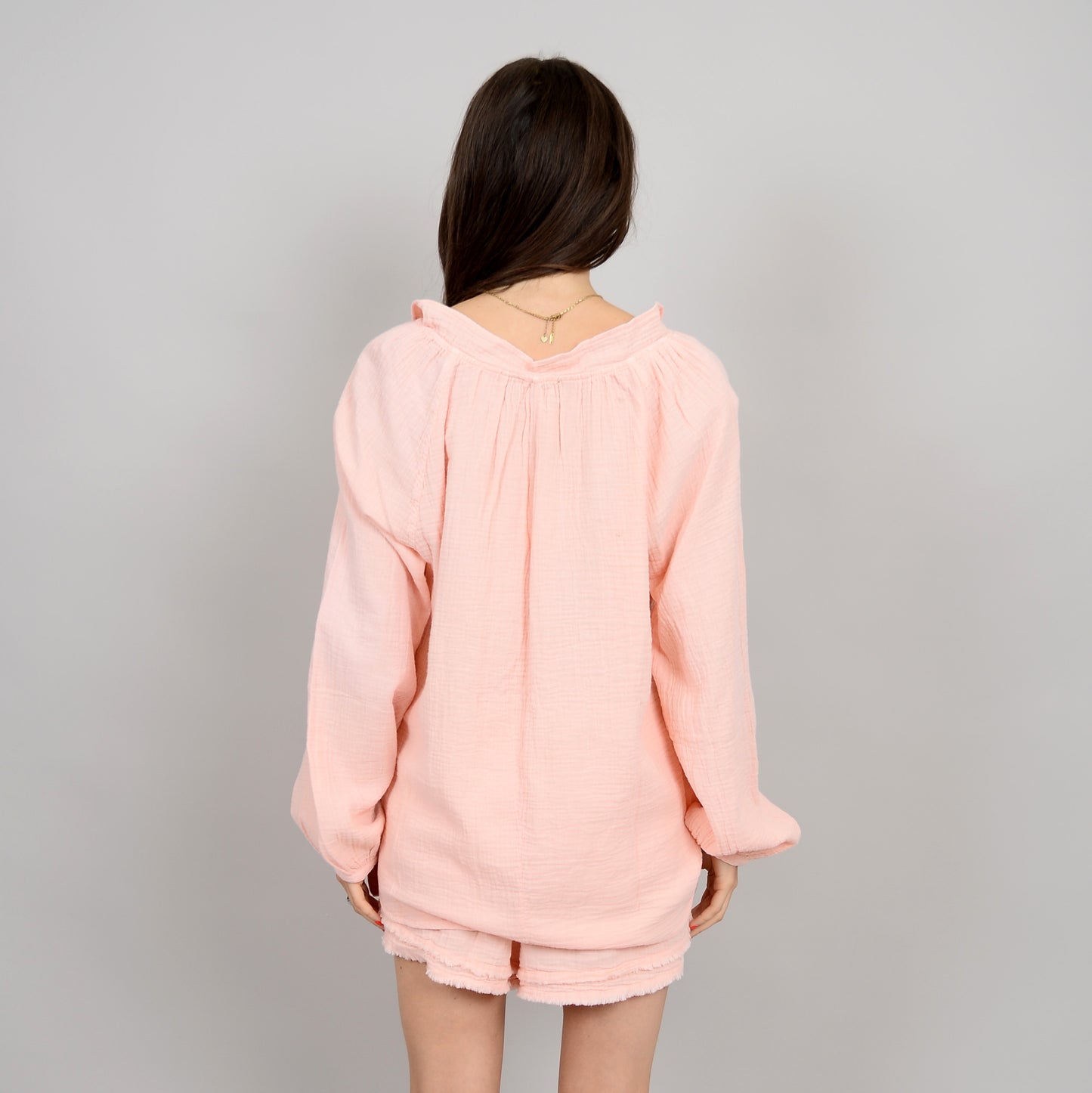 RD STYLE MILANA PUFF LONG SLEEVE TOP - PEACH