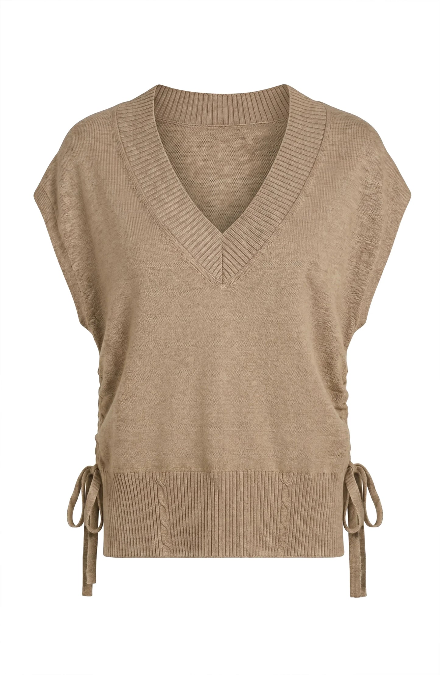 LIVERPOOL V-NECK POPOVER SWEATER VEST - HARVEST KHAKI
