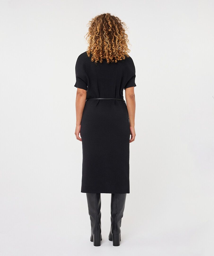 ESQUALO LONG KNIT DRESS - BLACK