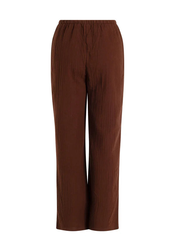 YEST MIRKA COTTON PANT - COFFEE BROWN - Vi-Leen's Fashions