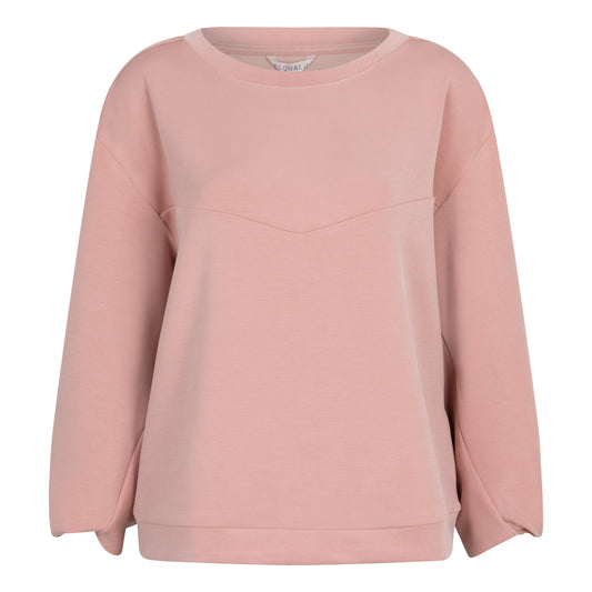 ESQUALO MODAL TWISTED SLEEVE PULLOVER - CHALK PINK
