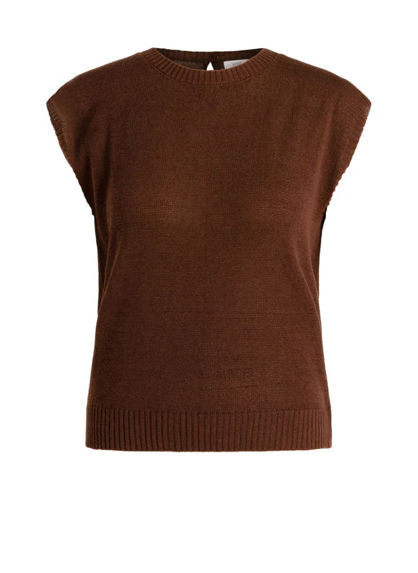 YEST MIRJAM KNIT TOP - COFFEE BROWN - Vi-Leen's Fashions