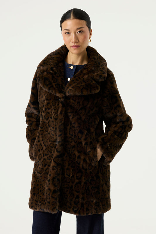 GARCIA FAUX FUR LEOPARD PRINT COAT - Vi-Leen's Fashions