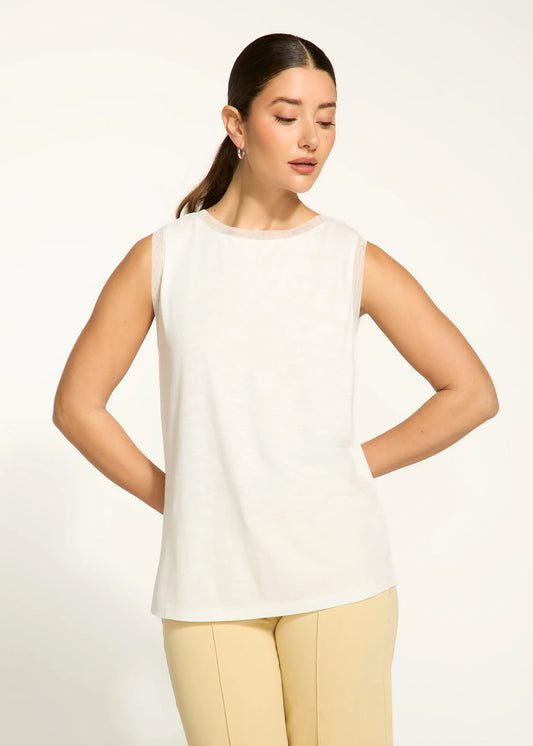 FDJ BOAT NECK CAMI - WHITE