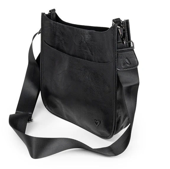 OAKVILLE VEGAN LEATHER CROSSBODY - BLACK