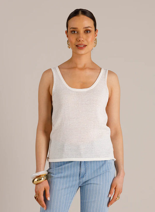 YEST MAIKA KNIT TANK - OFF WHITE - Vi-Leen's Fashions