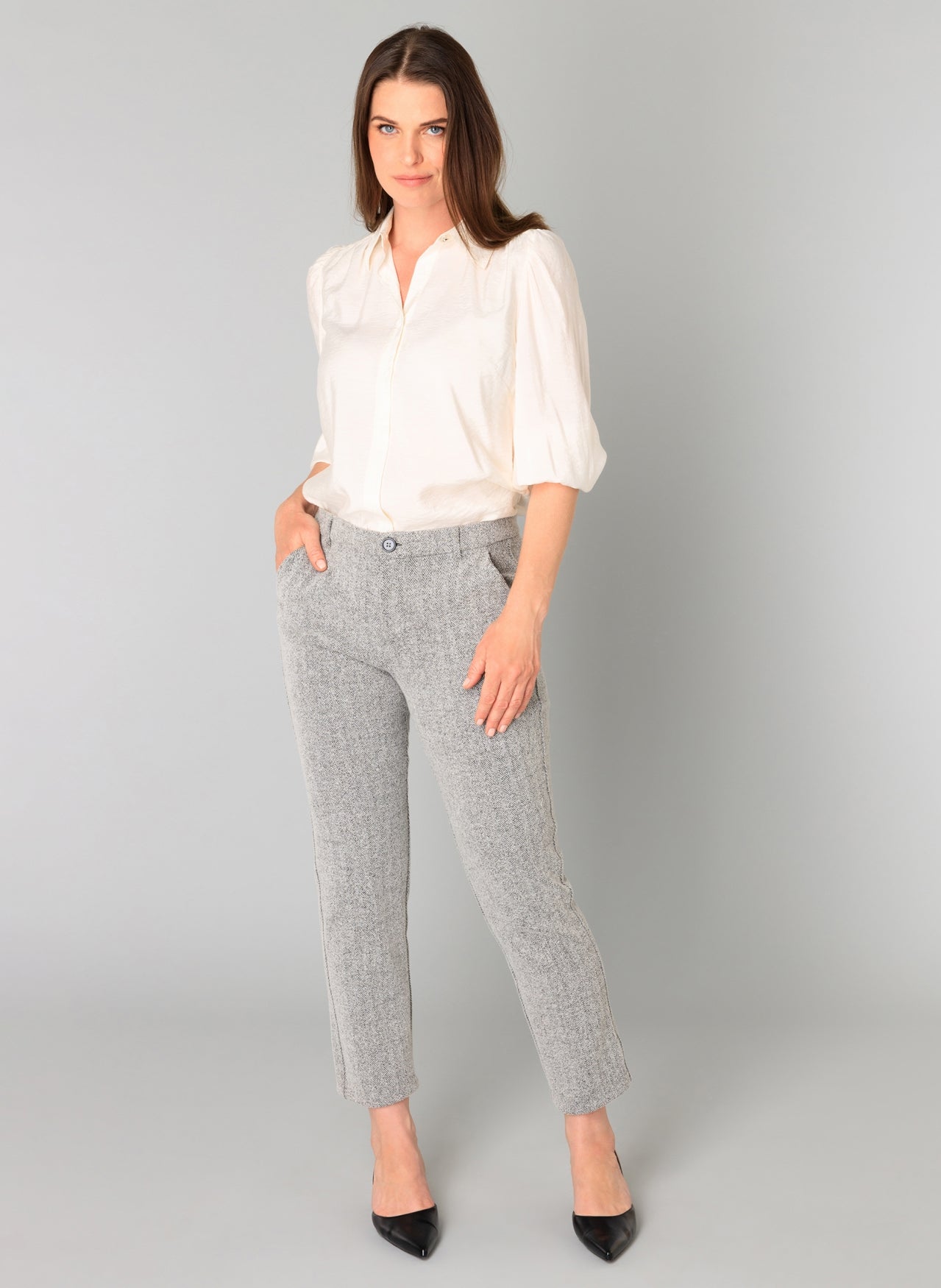 YEST BERTILLE PANT - SILVER GREY