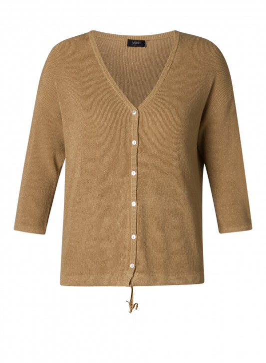 YEST SAFIYA KNIT CARDIGAN - PALE CLAY