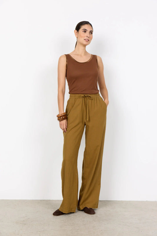 SOYACONCEPT INA LINEN BLEND TROUSER - BUTTERNUT - Vi-Leen's Fashions