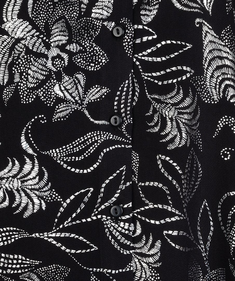 ESQUALO PRINTED BLOUSE - BLACK