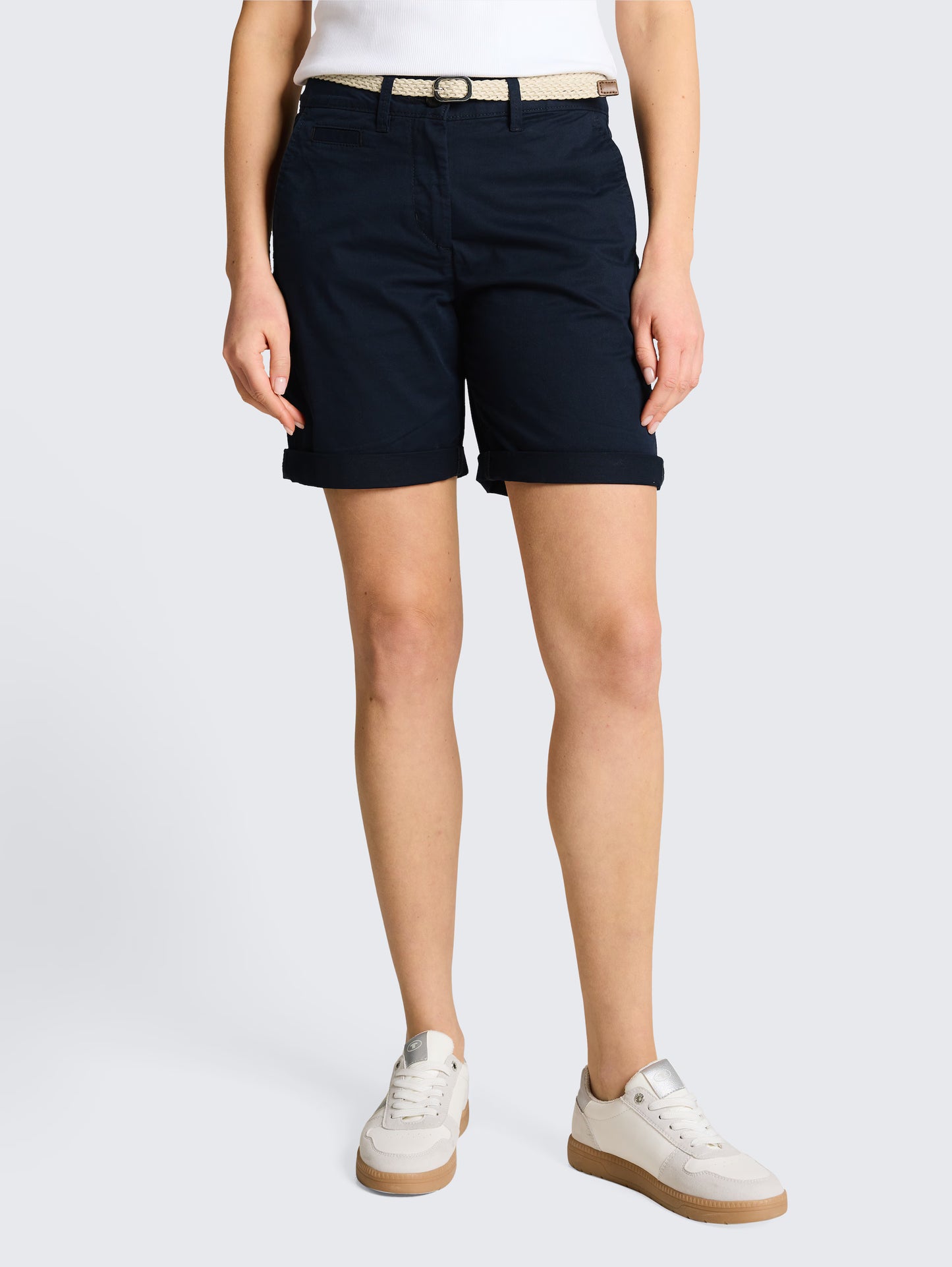 TOM TAILOR CHINO BELTED BERMUDA SHORT - NAVY - Vi-Leen's Fashions
