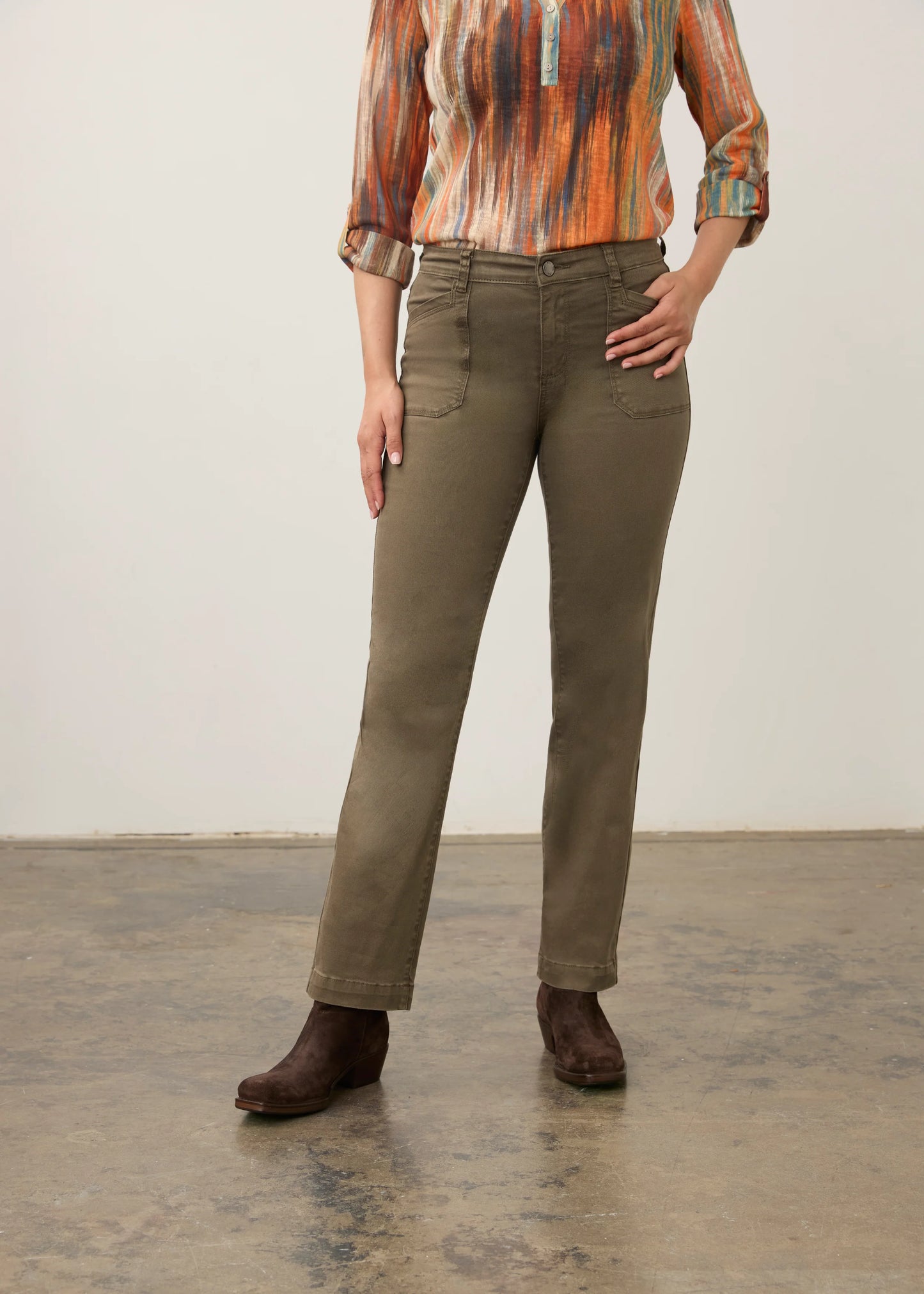 FDJ CHRISTINA STRAIGHT LEG PANT - OLIVE