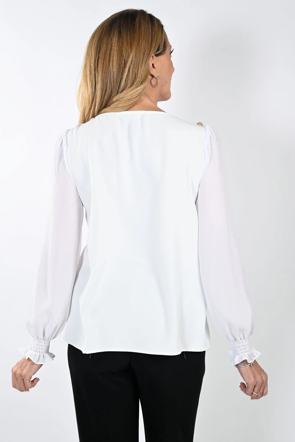 FRANK LYMAN OFF WHITE TOP WITH GOLD BUTTONS