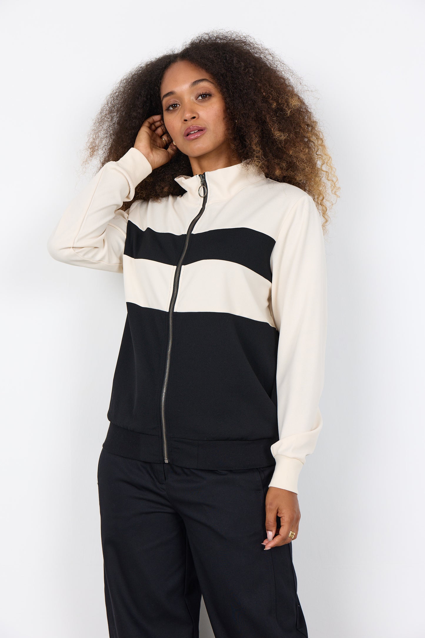 SOYACONCEPT SIHAM JACKET - BLACK/CREAM