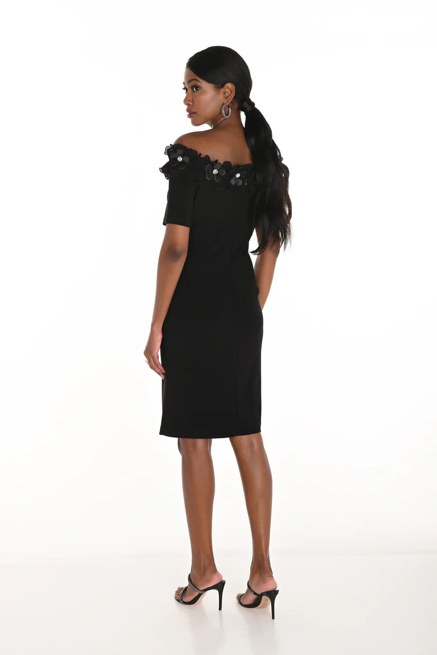 FRANK LYMAN OFF SHOULDER DRESS - BLACK