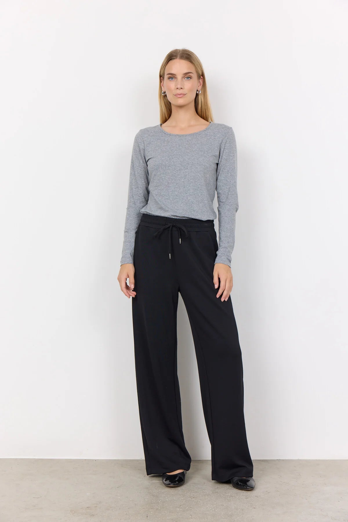 SOYACONCEPT BANU WIDE LEG PANT - BLACK
