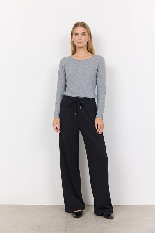 SOYACONCEPT BANU WIDE LEG PANT - BLACK