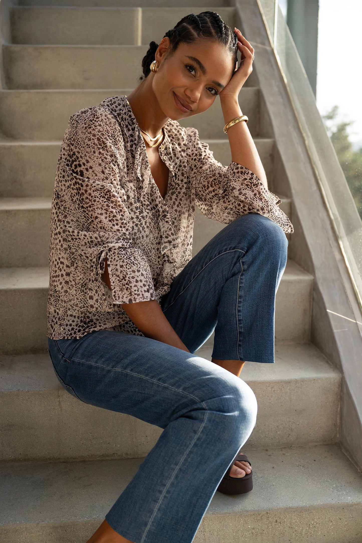 LIVERPOOL KENNEDY CROP STRAIGHT WITH BLIND HEM - NEWPORT - Vi-Leen's Fashions