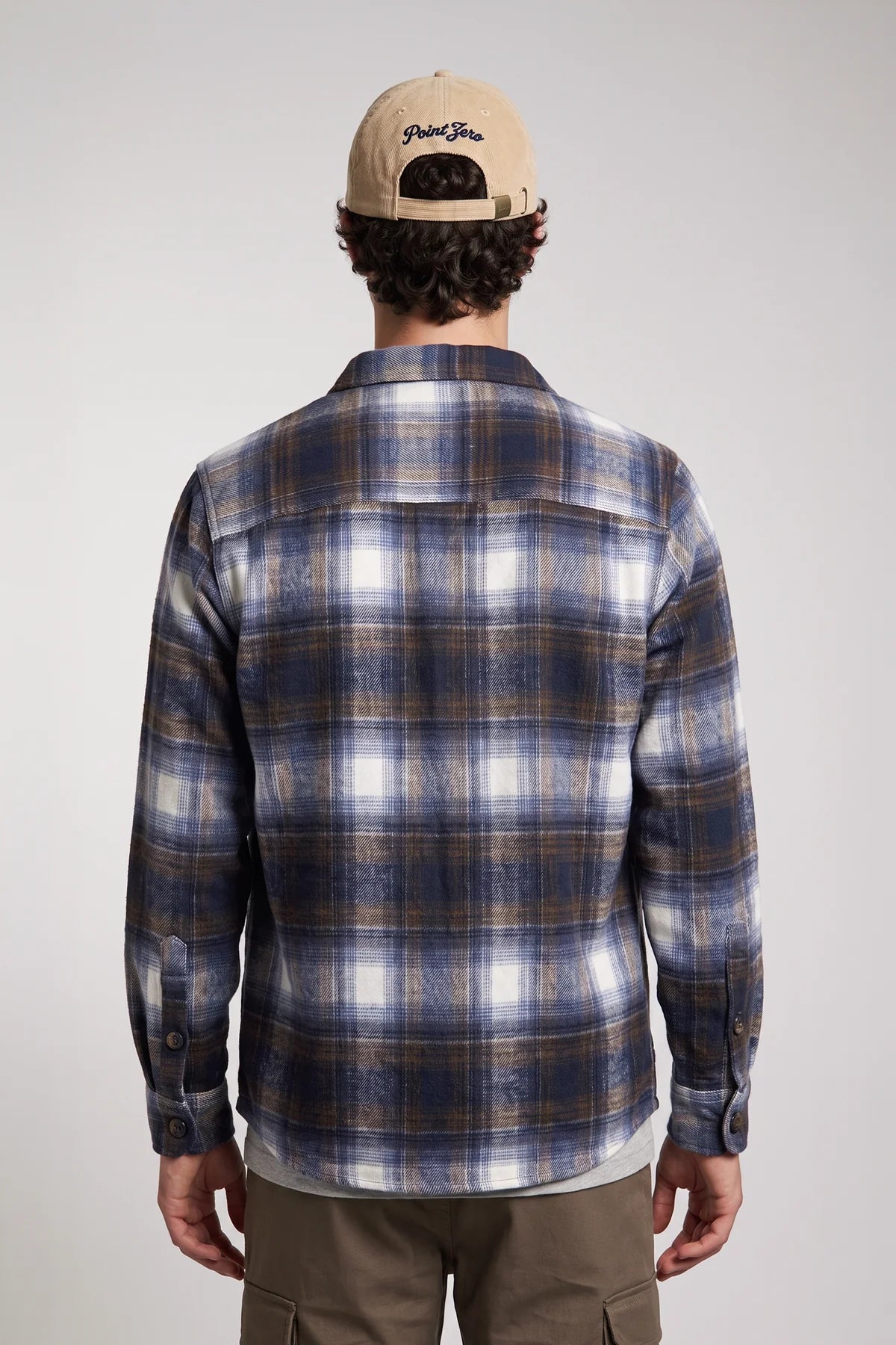 MEN'S POINT ZERO BRUSHED FLANNEL OVER SHIRT - NAVY