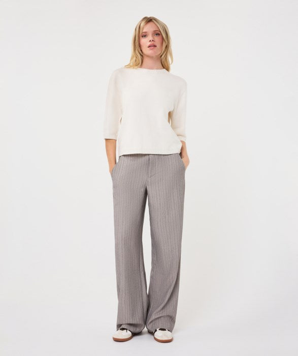 ESQUALO HERRINGBONE TROUSER - LIGHT GREY