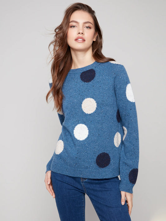 CHARLIE B NEPS YARN MOCK NECK SWEATER - OXFORD