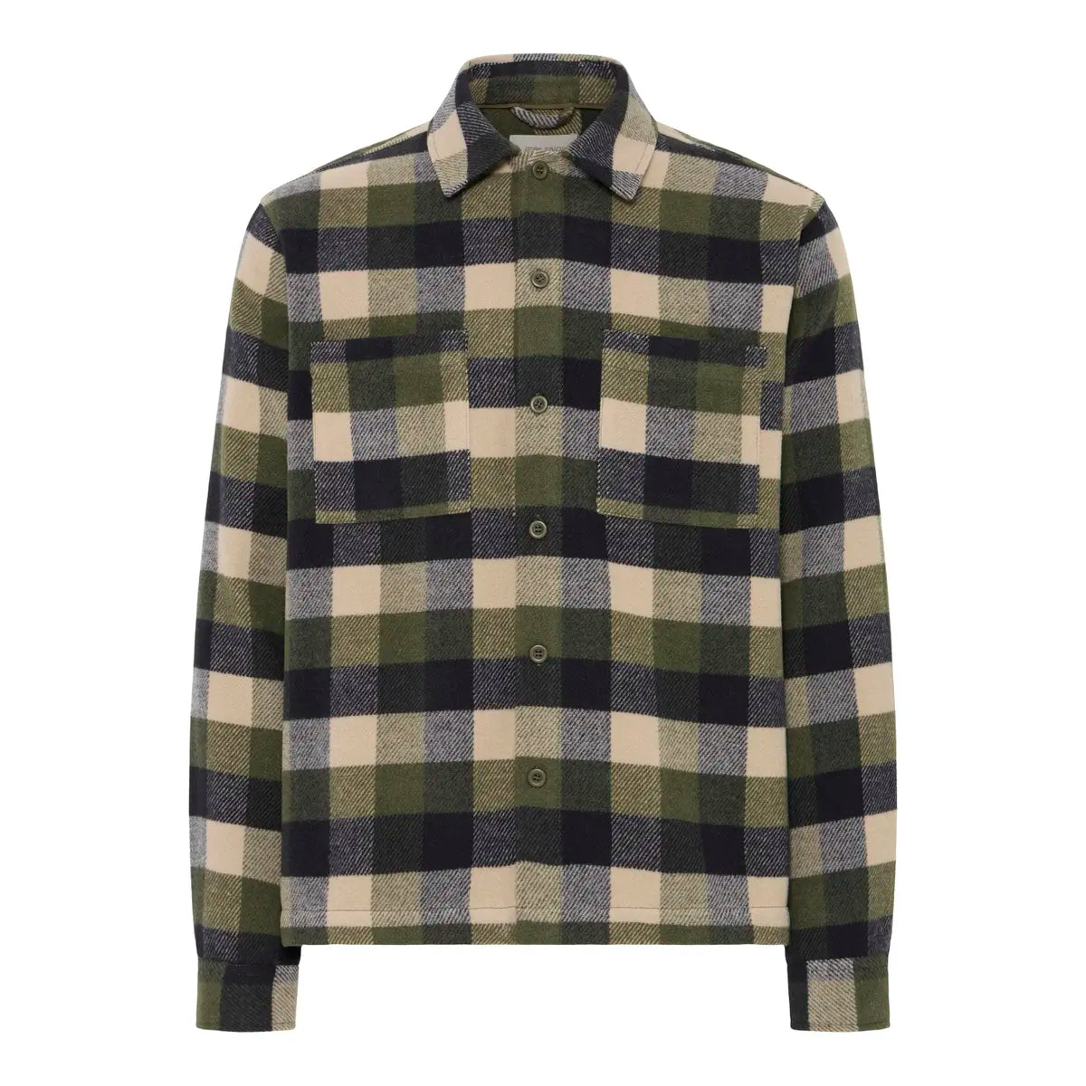 BLEND CHECK OVERSHIRT - NAVY/FOREST