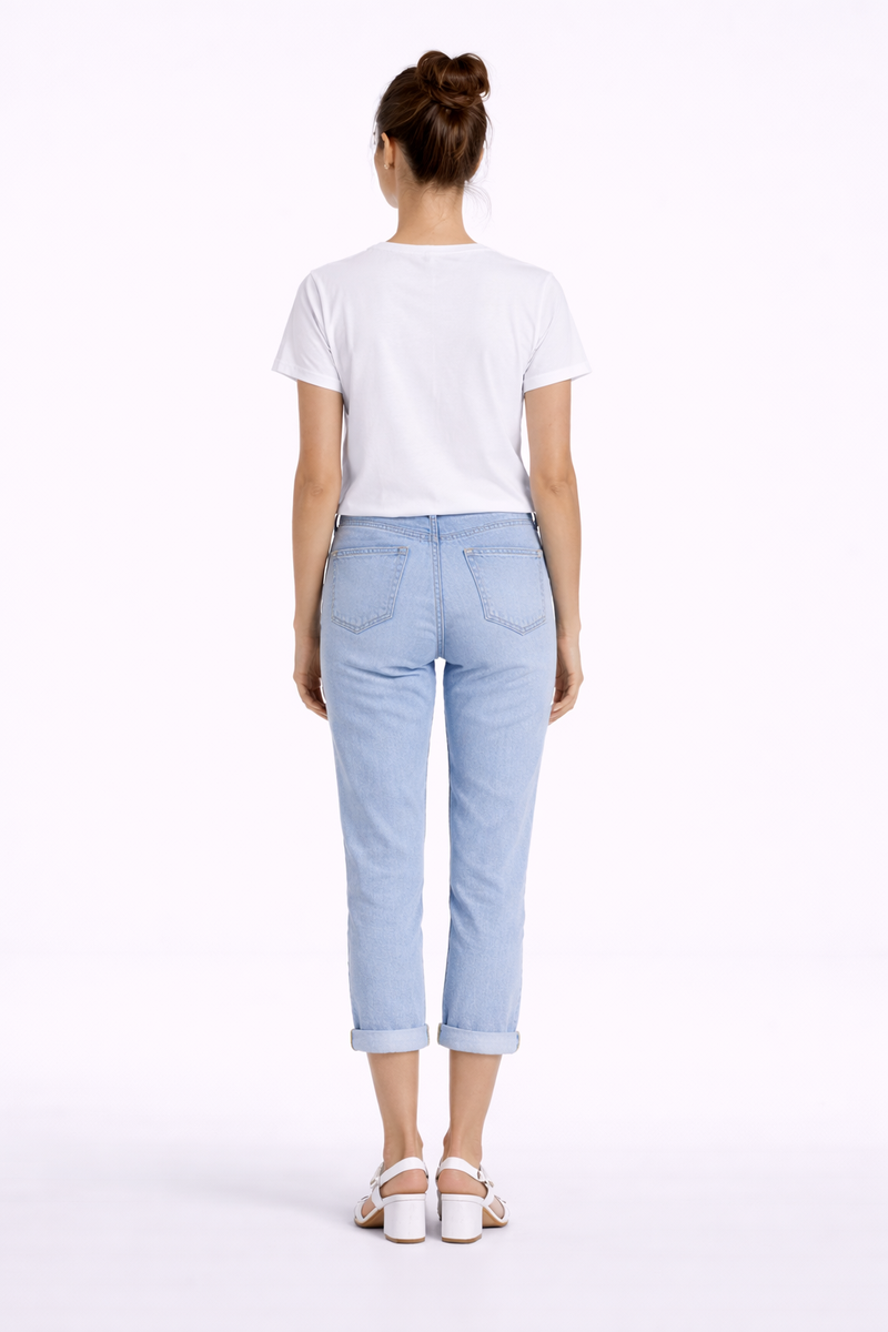 CARRELI PREMIUM DENIM CAPRI - LIGHT BLUE - Vi-Leen's Fashions