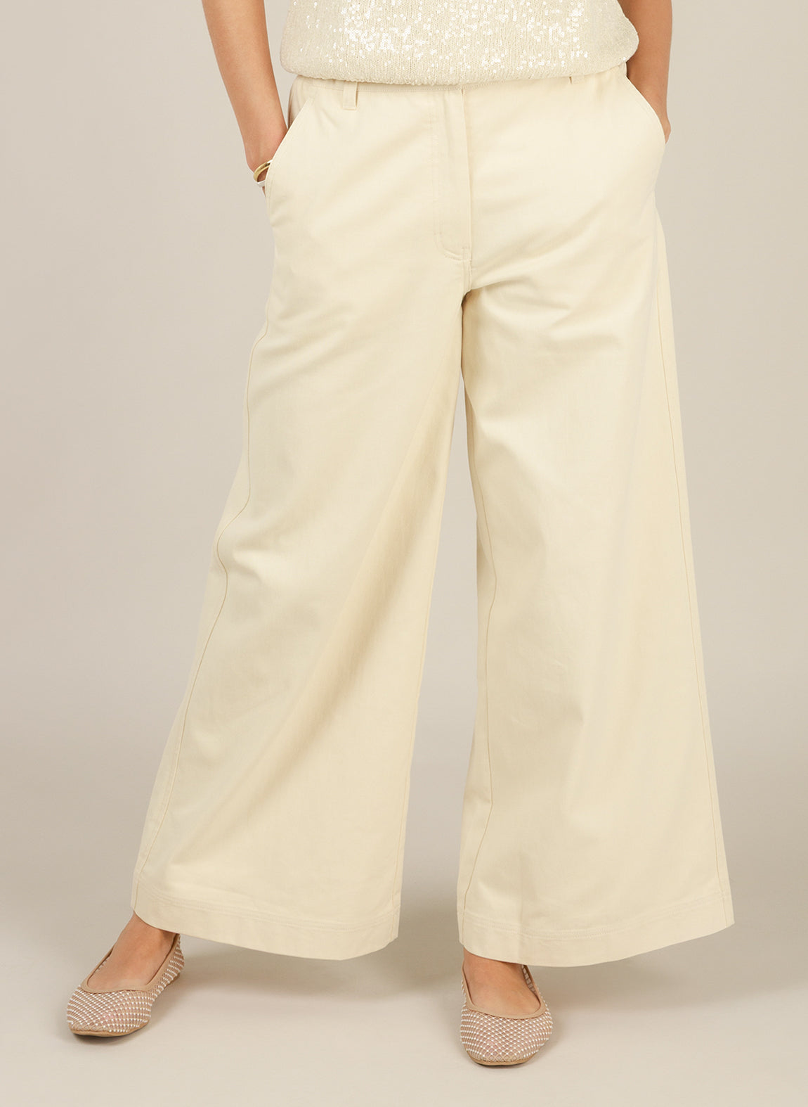 YEST IIARIA WIDE LEG PANT - NATURAL - Vi-Leen's Fashions