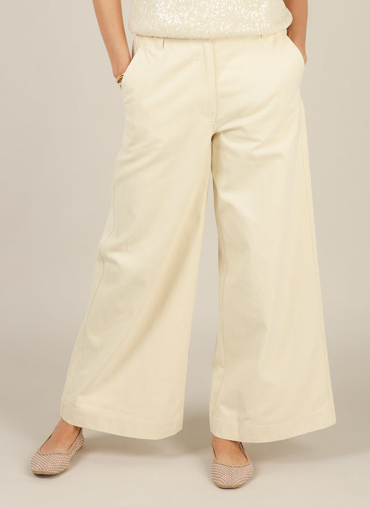 YEST IIARIA WIDE LEG PANT - NATURAL - Vi-Leen's Fashions