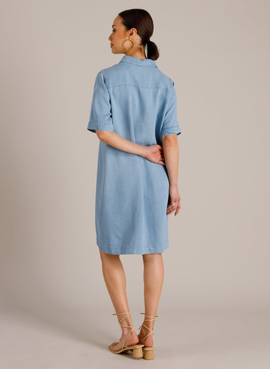 YEST MARCIA DRESS - LIGHT DENIM BLEACHED - Vi-Leen's Fashions