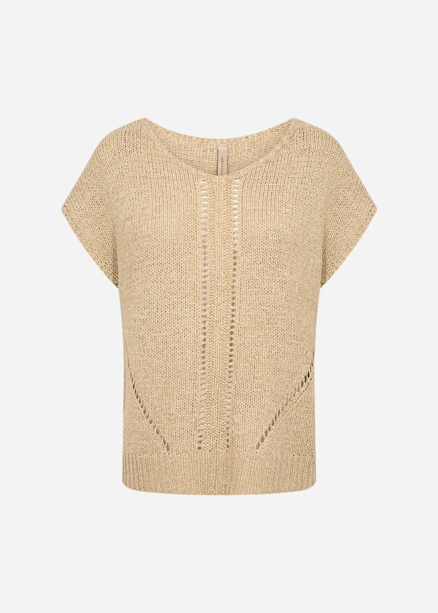 SOYACONCEPT CARYNN KNIT PULLOVER - SAND - Vi-Leen's Fashions