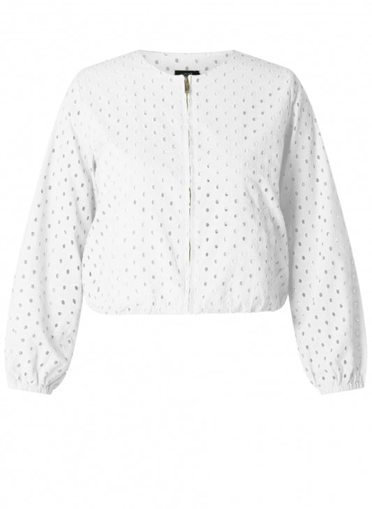 YEST TANJA EYELET LINED JACKET - WHITE