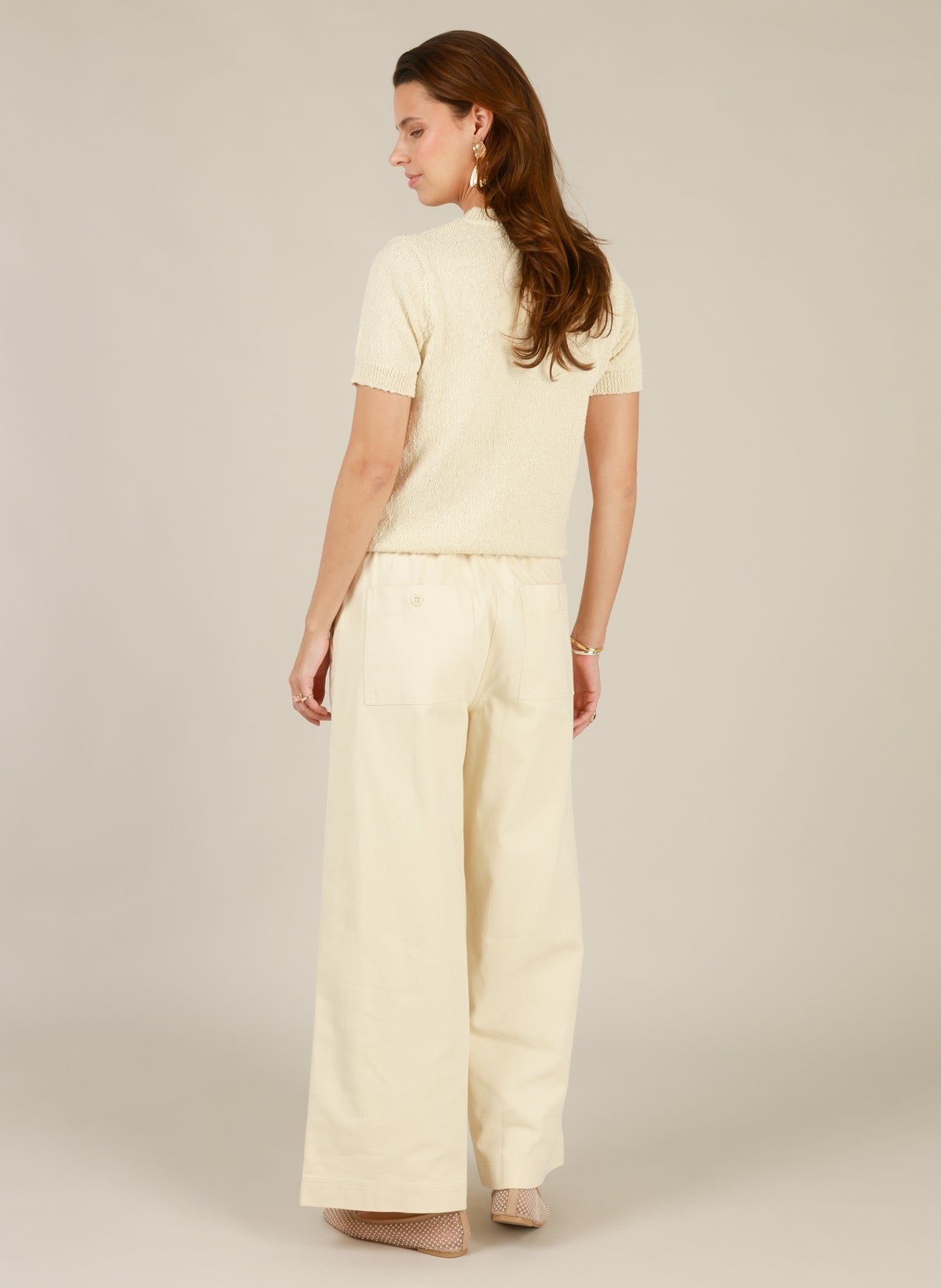 YEST IIARIA WIDE LEG PANT - NATURAL - Vi-Leen's Fashions