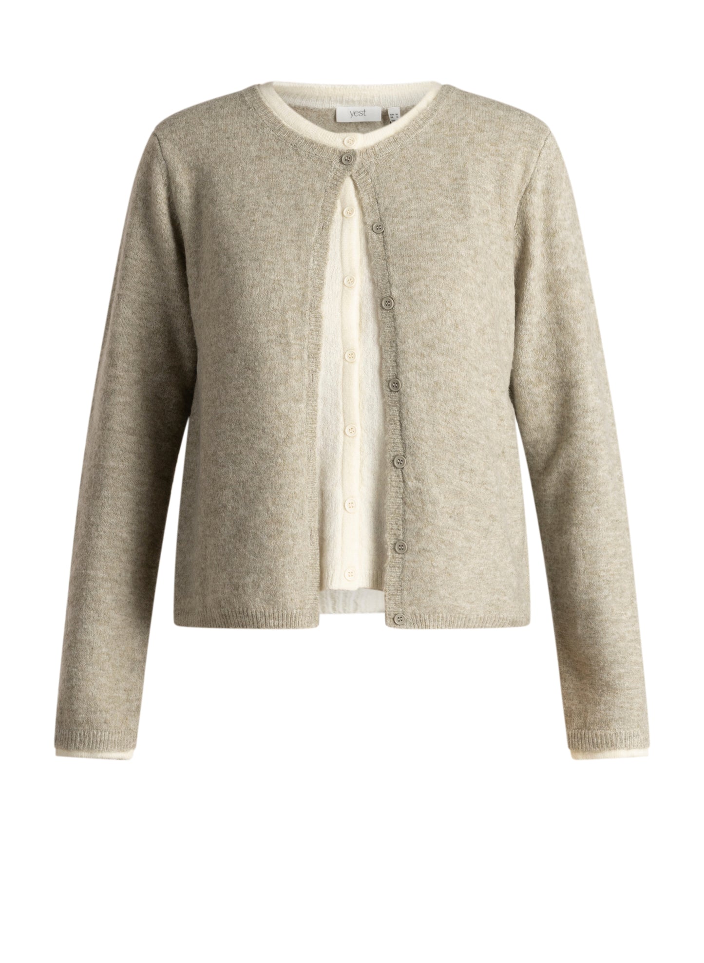 YEST BRANDI FOOLER CARDIGAN - OLIVE/CREAM