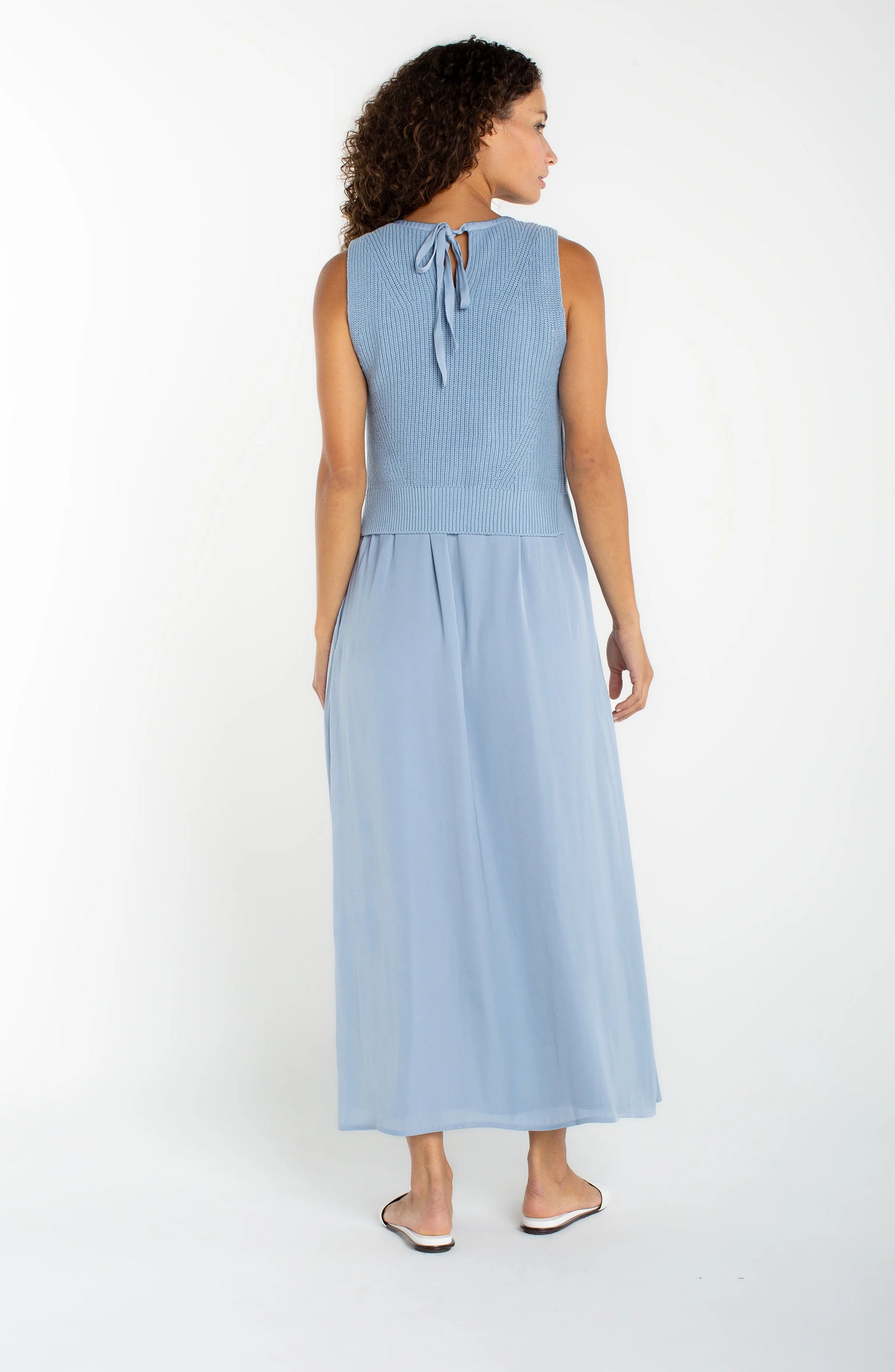 LIVERPOOL SLEEVELESS SWEATER WOEN LONG DRESS - MALIBU LIGHT - Vi-Leen's Fashions