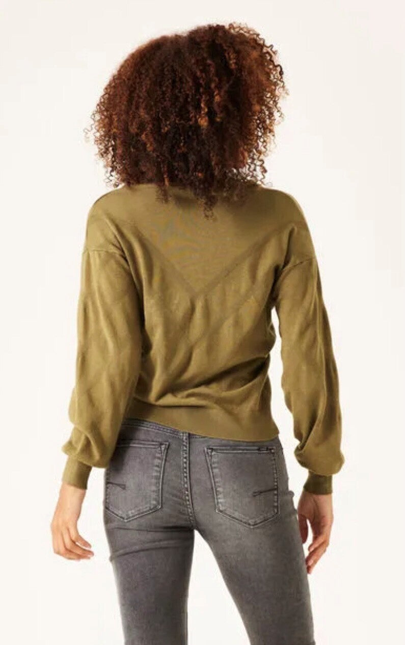 GARCIA V-NECK LIGHTWEIGHT SWEATER - OLIVE - Vi-Leen's Fashions