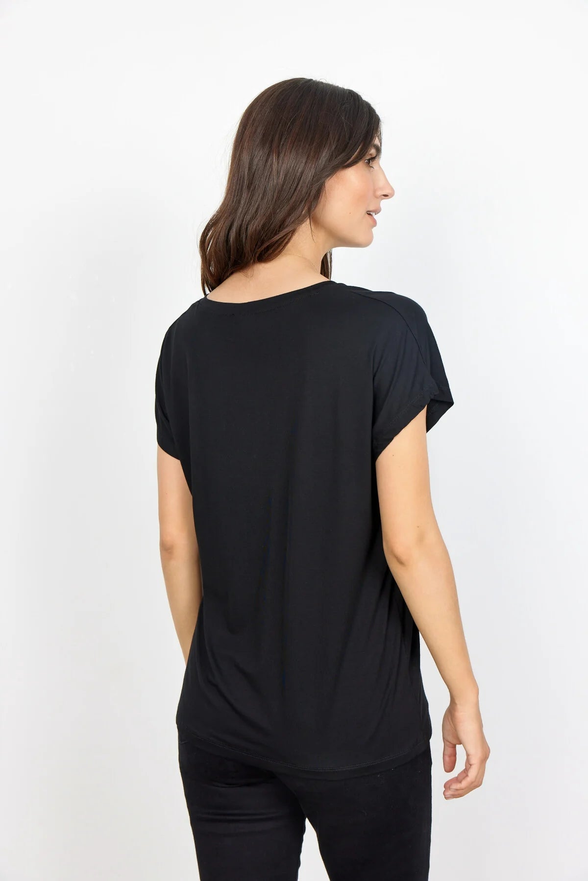SOYACONCEPT MARICA V-NECK T-SHIRT - BLACK